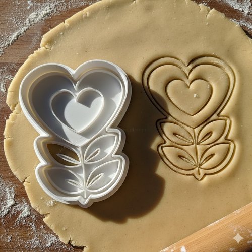 Emporte-piece coeur fleur 8 cm - moule a biscuit artisanal