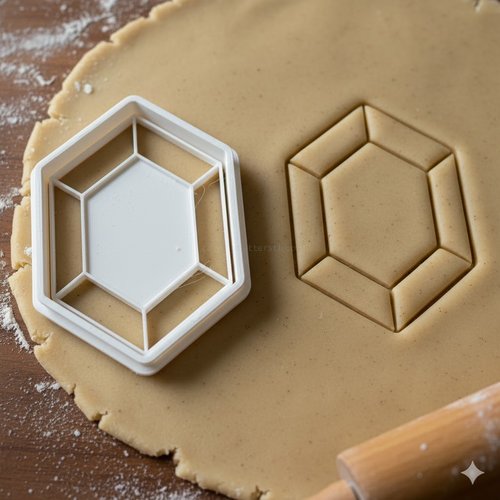 Emporte-pièce gemme hexagonale 8 cm - moule biscuit artisanal