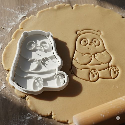Emporte-pièce panda assis 8 cm - moule à biscuit artisanal