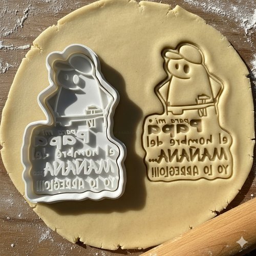 Emporte-piece papa bricoleur flork - moule biscuit personnalise 8 cm