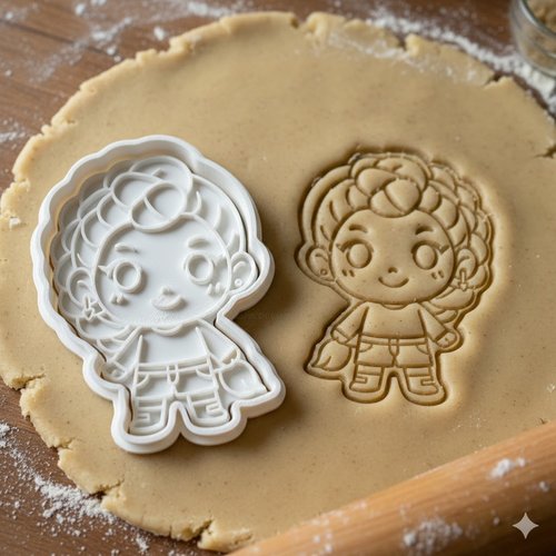 Emporte-piece chibi artiste 8 cm - moule biscuit artisanal noir