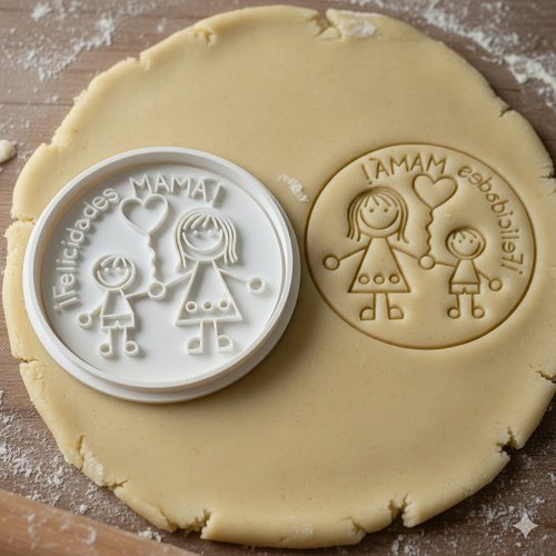 Emporte-pièce felicidades mama 8cm - tampon à biscuit fête des mères