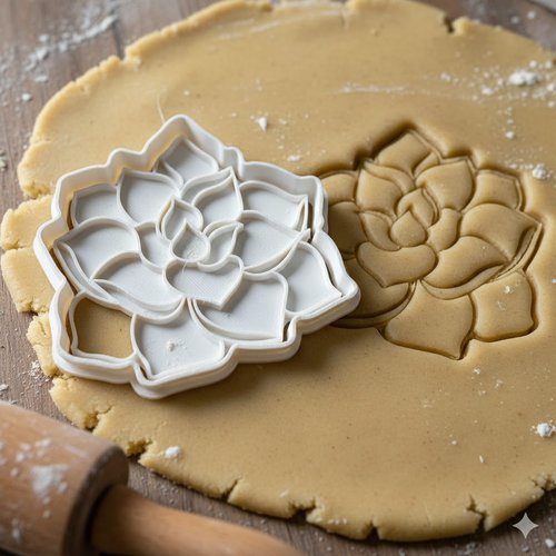 Emporte-piece fleur lotus 8 cm pour biscuits et patisserie artisanale