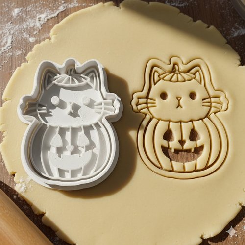 Emporte-piece chat citrouille halloween - moule patisserie 8 cm