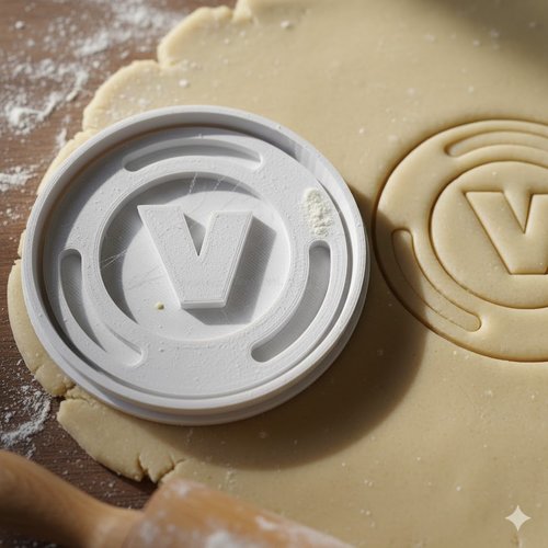 Emporte-piece v-bucks fortnite pour biscuits et pâte à sucre - 8 cm