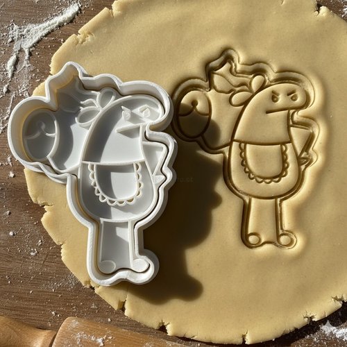 Emporte-piece flork avec tablier 8 cm - moule biscuit artisanal