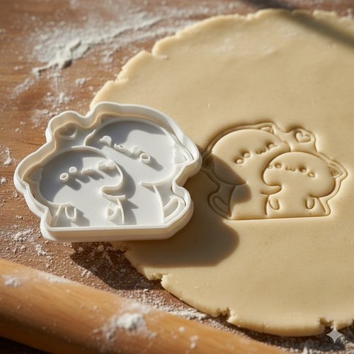 Emporte-pièce couple chats artisanal - moule biscuits pâtisserie 8 cm