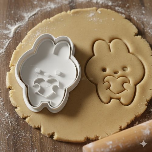 Emporte-piece lapin coeur 8 cm - moule biscuit artisanal