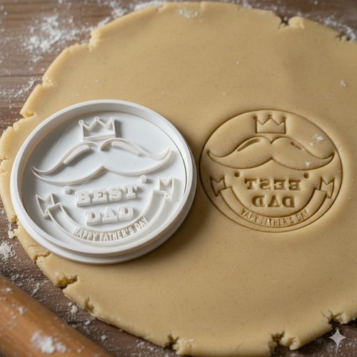 Emporte-piece fete des peres best dad - moule biscuit 8 cm