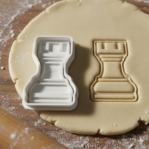 Emporte-pièce tour de échecs 8 cm - moule à biscuit artisanal