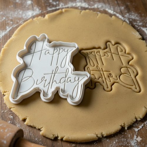 Emporte-piece happy birthday 8 cm - moule a biscuit anniversaire