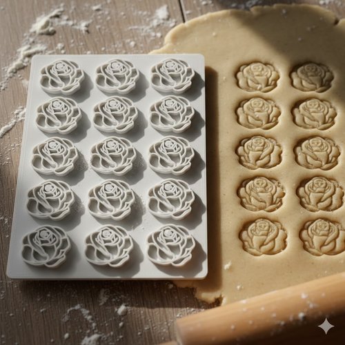 Emporte-pièce rose 8 cm - moule à biscuit artisanal pour pâtisserie