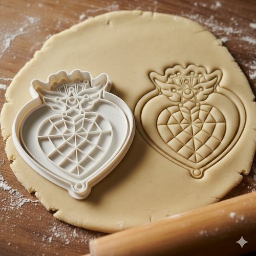 Emporte-piece coeur géométrique sacré - moule biscuits 8 cm