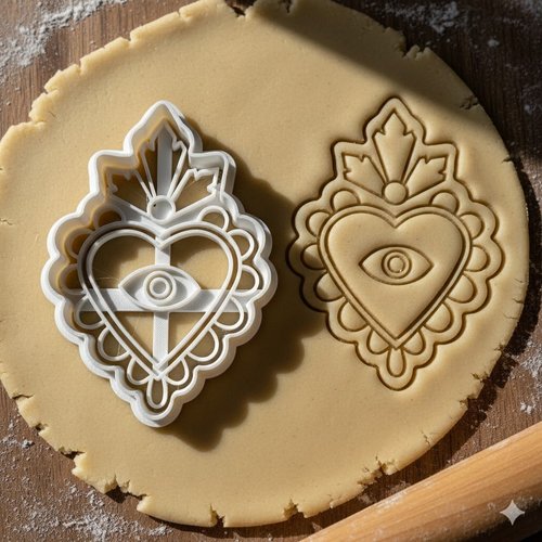 Emporte-pièce sacré cœur oeil - moule biscuit artisanal 8 cm