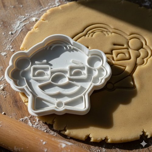 Emporte-piece artisanal visage homme lunettes et noeud papillon 8 cm