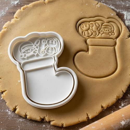 Emporte-piece chaussette de noel - moule a biscuit artisanal 8 cm