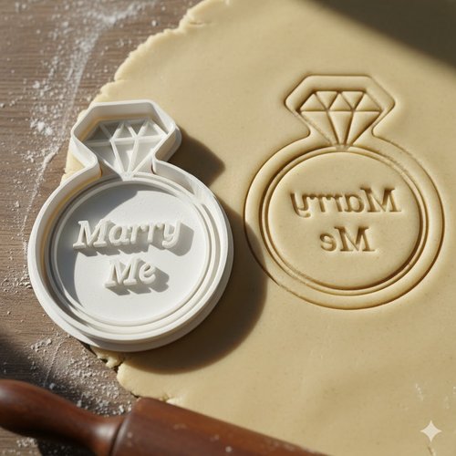 Emporte-piece marry me bague de fiancailles - moule mariage 8 cm