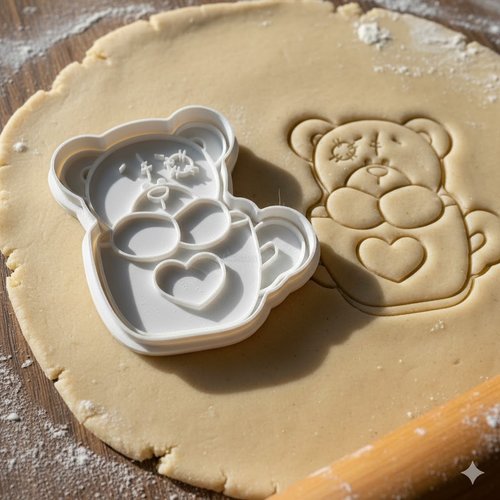 Emporte-piece ourson dans une tasse - moule biscuit artisanal 8 cm