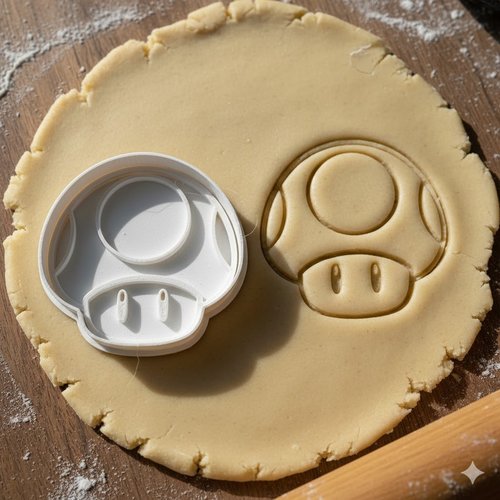 Emporte-piece champignon jeux video - moule biscuits 8 cm