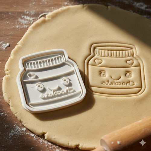 Emporte-piece pot de pate a tartiner - moule biscuit artisanal 8 cm