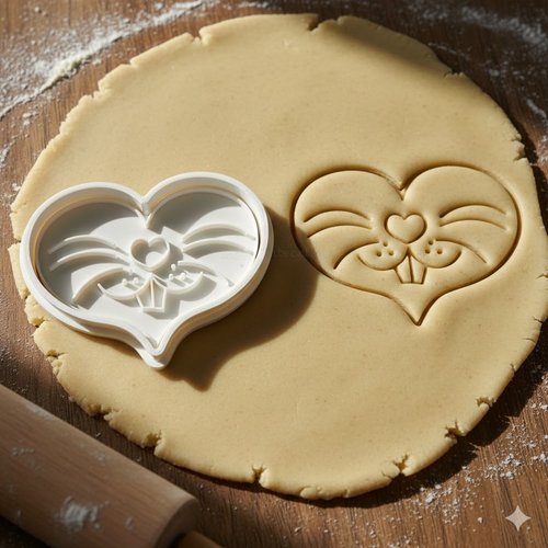 Emporte-piece coeur lapin 8 cm - moule patisserie artisanal noir