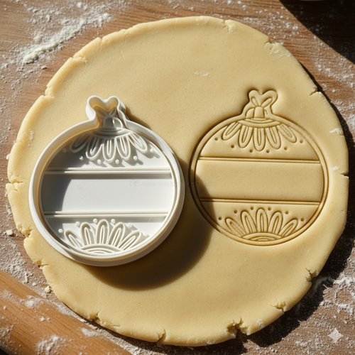 Emporte-piece boule de noel personnalisable 8 cm - decoration biscuit