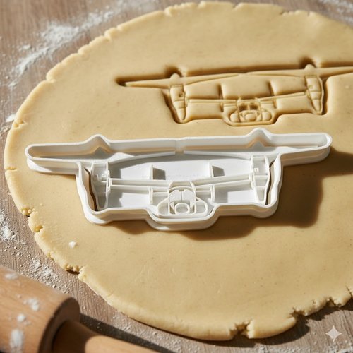 Emporte-pièce avion militaire v-22 osprey - moule à biscuit 8 cm