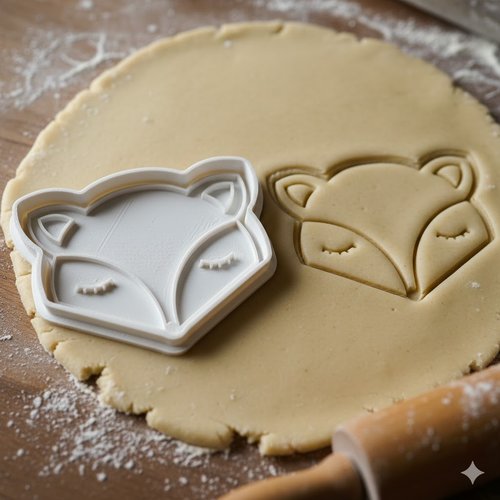 Emporte-piece renard 8 cm - moule a biscuit artisanal noir