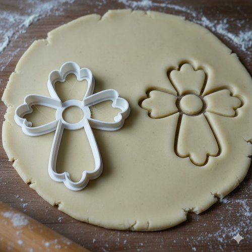 Emporte-piece croix artisanale 8 cm - moule biscuit patisserie