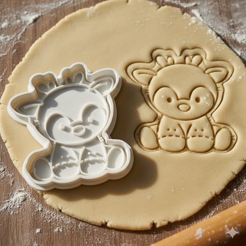 Emporte-pièce cerf mignon 8 cm - moule biscuit de noël artisanal