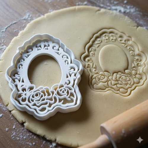 Emporte-pièce floral ovale 8 cm - moule pâtisserie artisanale