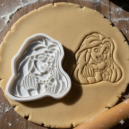 Emporte-pièce princesse raiponce 8 cm - moule à biscuit artisanal