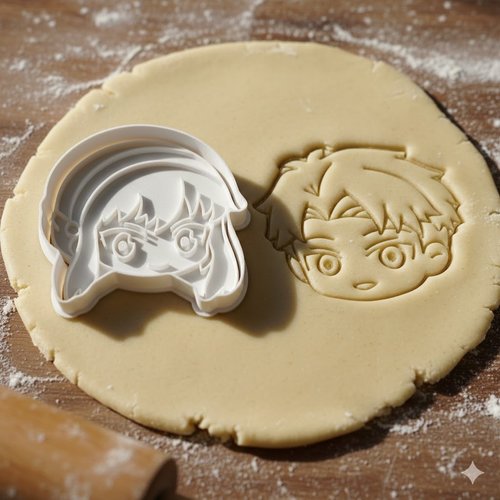 Emporte-piece anime manga 8 cm - moule a biscuits artisanal noir