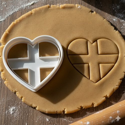 Emporte-piece coeur croix de savoie 8 cm pour biscuits et patisserie