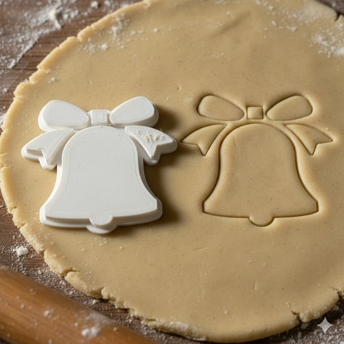 Emporte-piece cloche de noel avec noeud 8 cm pour biscuits