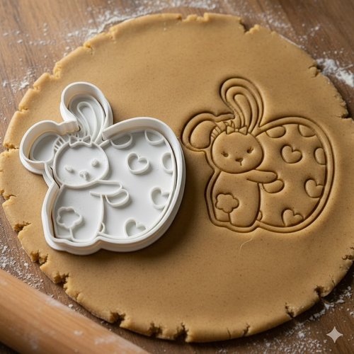 Emporte-piece lapin et oeuf de paques 8 cm - moule artisanal