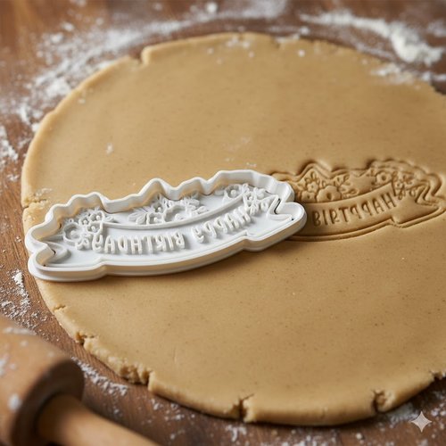 Emporte-pièce anniversaire bannière 8 cm - moule biscuit artisanal