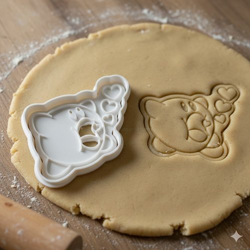 Emporte-pièce kirby avec cœurs - moule à biscuits artisanal 8 cm