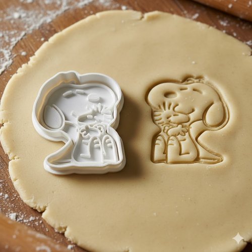 Emporte-piece snoopy et woodstock 8 cm - moule patisserie artisanal