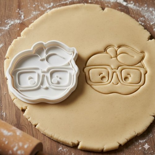 Emporte-pièce apple avec lunettes - moule à biscuits artisanal 8 cm