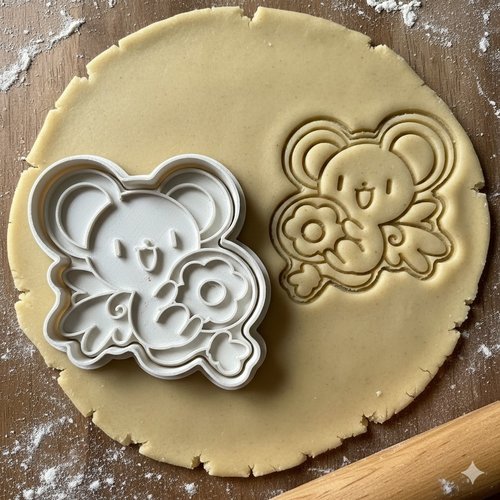 Emporte-piece kero sakura en plastique noir pour biscuits - 8 cm