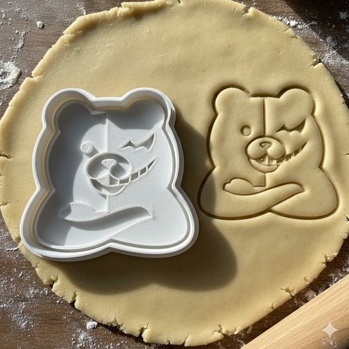 Emporte-piece monokuma 8 cm - moule a biscuit artisanal danganronpa