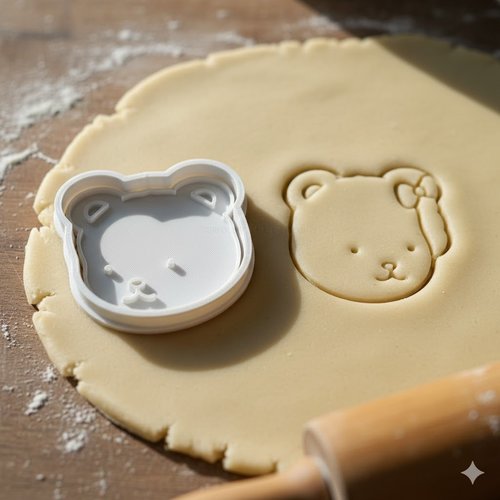 Emporte-piece ours avec noeud 8 cm - moule biscuit patisserie