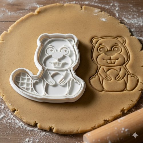 Emporte-piece castor 8 cm - moule a biscuits artisanal noir