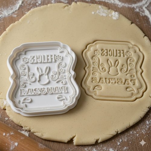 Emporte-piece lapin paques - moule biscuits felices pascuas 8 cm