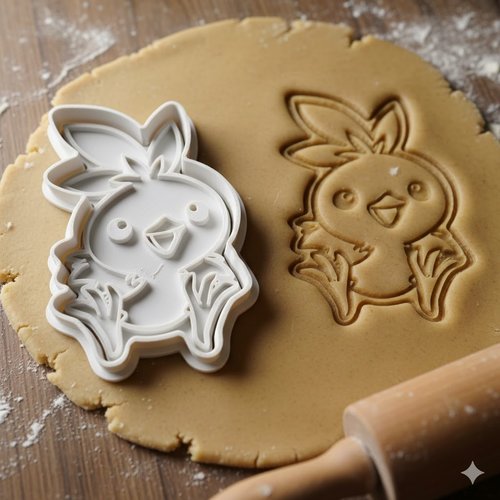 Emporte-piece torchic pokemon - moule a biscuit artisanal 8 cm