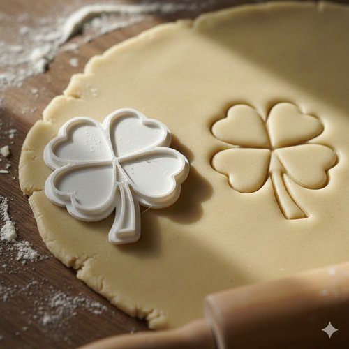 Emporte-piece trefle 4 feuilles 8 cm - moule biscuit de chance