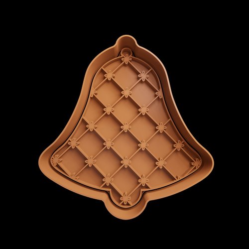 Emporte-piece cloche de noel motif matelasse 8 cm - moule biscuit