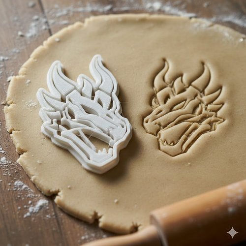 Emporte-pièce dragon artisanal 8 cm pour biscuits et pâtisserie