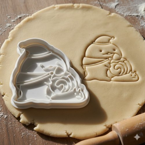 Emporte-piece de noel escargot et personnage kawaii - moule biscuits 8cm